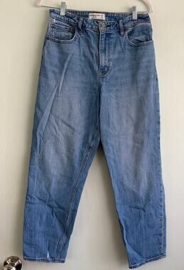 Abercrombie & Fitch Curve Love The Mom High Rise Jeans Size 29 8R Medium Wash